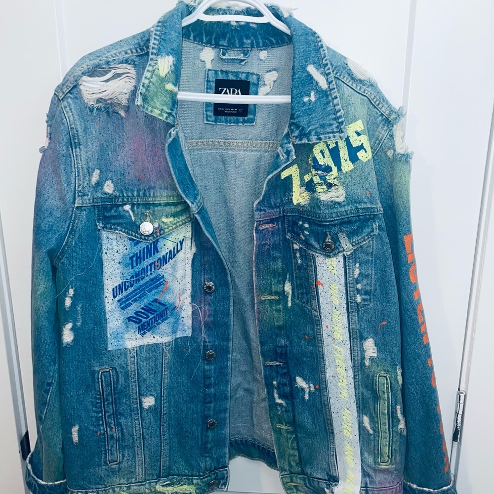 GRAFFITI DENIM JACKET-JACKETS-MAN